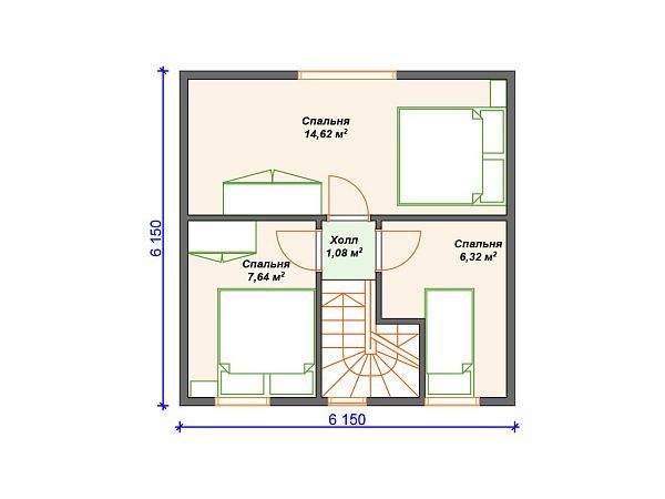 Проект каркасного дома с 3 спальнями S4-83 (И-063)