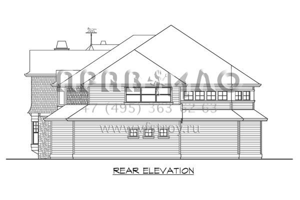 Проект особняка с гаражом на три машины S5-409 (341-00255)