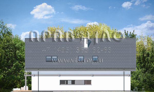 Проект современного одноэтажного дома с мансардой, камином и балконом S8-263-3 (Открытый 5)