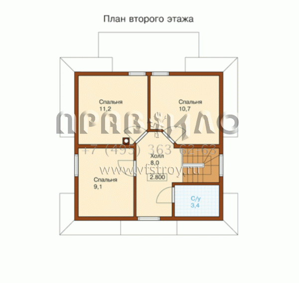 Проект маленького каркасного домика  S6-98 (F-098-1S)