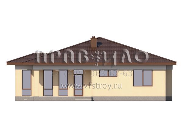 Проект одноэтажного загородного дома из газобетона S7-120 (3-43b1)