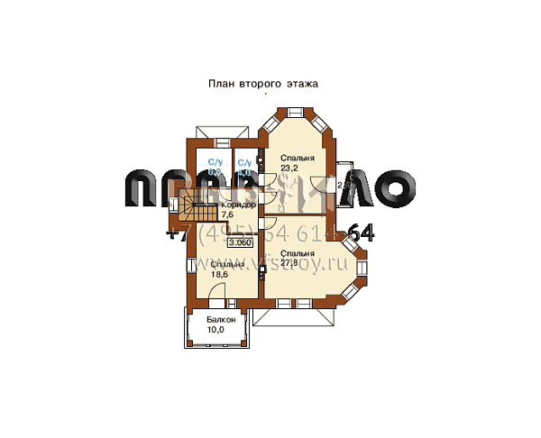 Проект 2-х этажного дома из камня I-189-1K