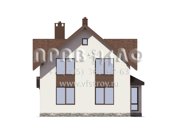 Проект загородного дома с террасой и эркером S7-164 (3-52)