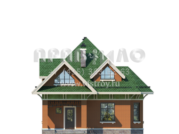 Проект экономичного дома из газобетона с шатровой крышей S7-123 (3-23)