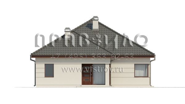 Проект частного одноэтажного дома с камином в классическом стиле  S3-156-1 (Z195)