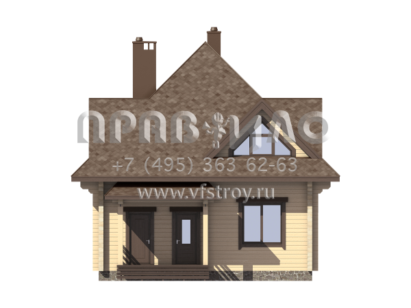 Проект дома из бруса с шатровой крышей S7-126 (1-37)