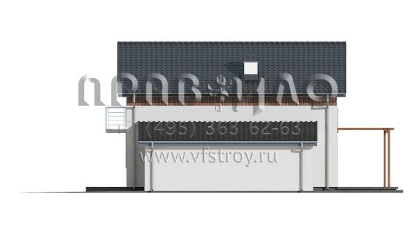 Проект коттеджа с гаражом с правой стороны S3-142-2 (Z38 D L GP)