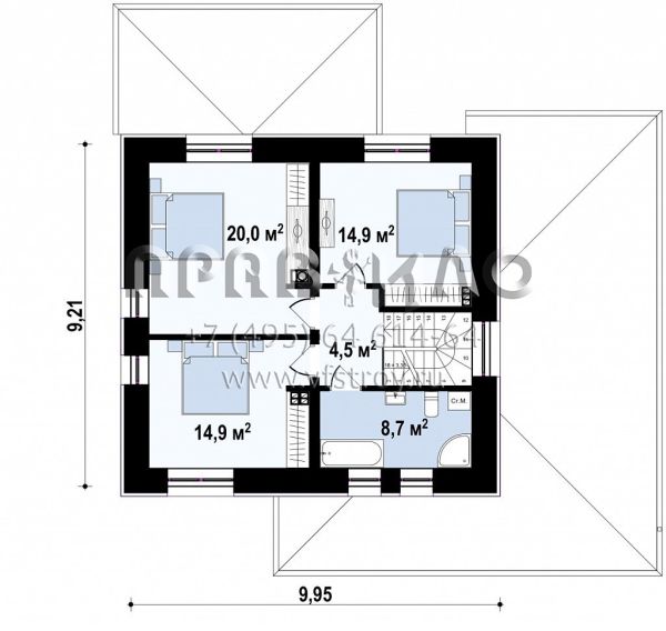 Проект эргономичного двухэтажного дома с четырьмя спальнями и гаражом S3-163-9 (Zz11 k)