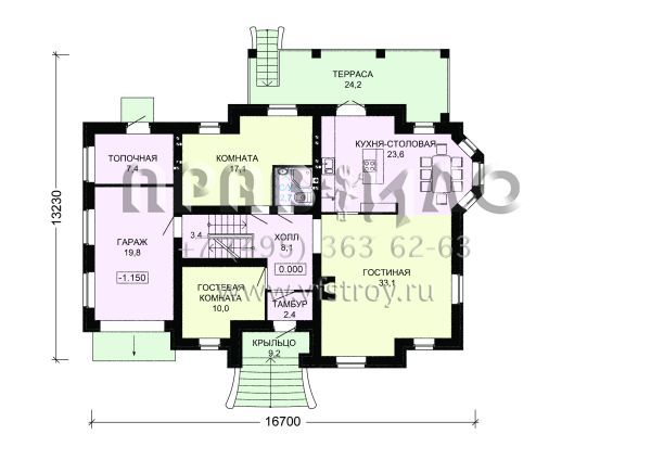 Загородный дом с цокольным этажом S7-371 (3-21)