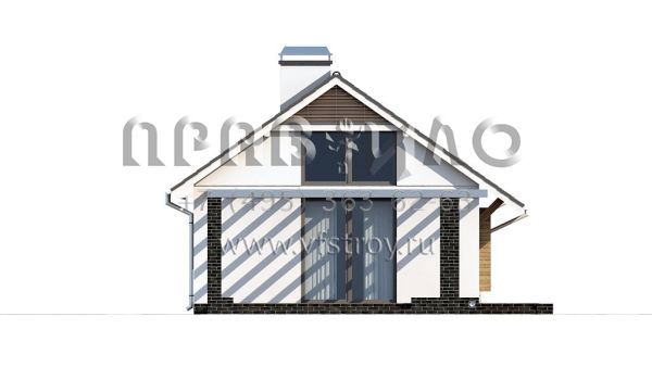 Проект компактного дома с гостиной и тремя спальнями S3-61 (Z139)