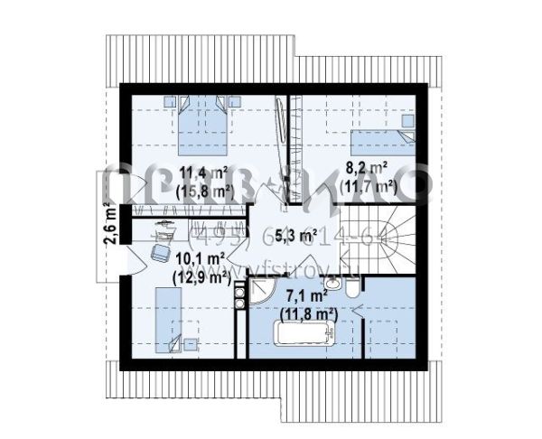 Проект комфортабельного дома простой формы  S3-120 (Z102)