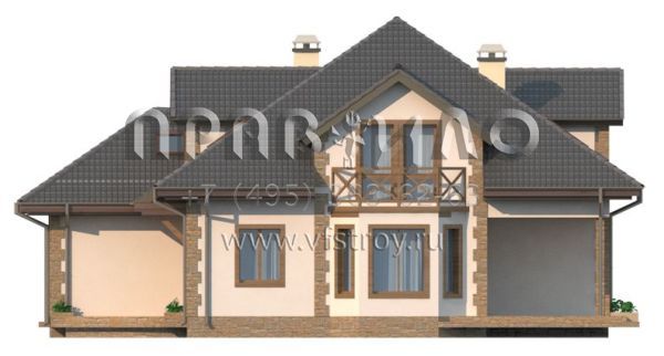 Проект удобного дома из кирпича, керамических блоков или газобетона S3-243 (Z58 z blk)