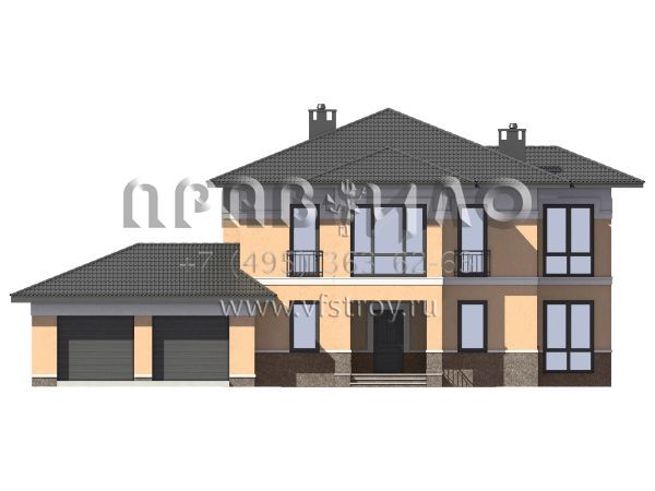 Проект двухэтажного особняка с двойным гаражом S7-284 (3-17с.2)