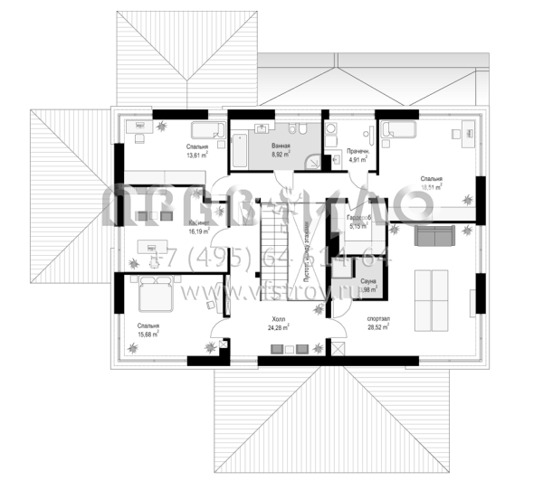 Проект элегантного дома в классическом стиле S8-445 (Комфортная Вилла)