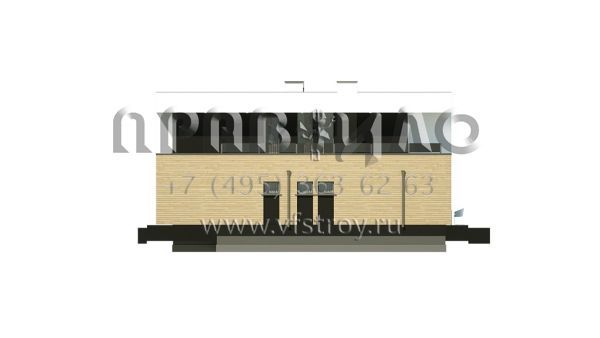 Проект двухэтажного дома в стиле хай-тек с цокольным этажом S3-405-1 (Zx123 P)