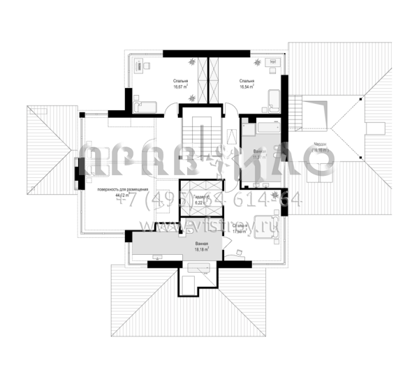 Проект большого двухэтажного дома с оригинальной архитектурой S8-442-1 (Дом с Видом B)