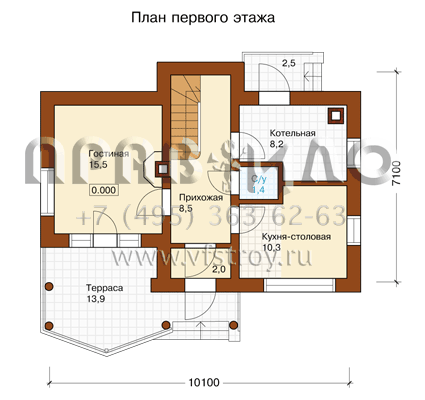 Маленький коттедж по проекту I-112-1P