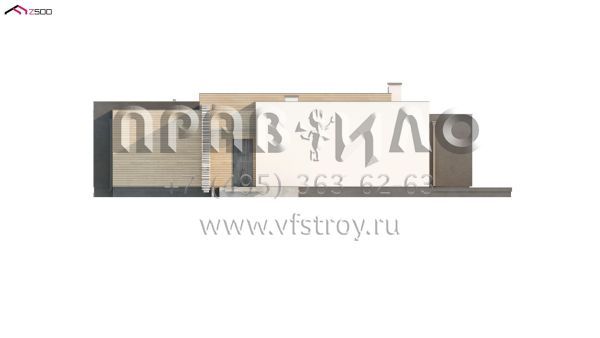Проект одноэтажного дома из кирпича (газобетона, керамических блоков) S3-104 (Zx65)