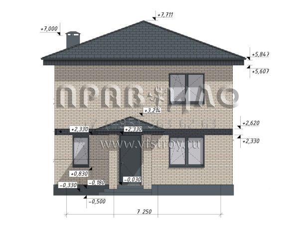 Проект строгого классического двухэтажного дома  S-113