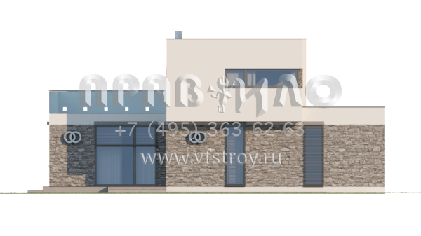 Проект оригинального коттеджа в стиле хай тек  S3-211-1 (Zx46)