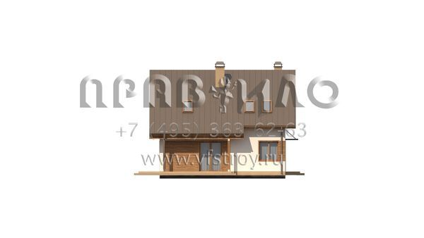 Проект квадратного в плане мансардного дома с пятью комнатами S3-133-6 (Z162 v3)