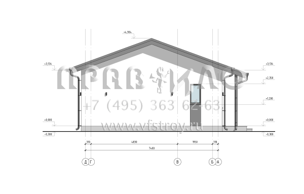 Проект небольшого дома из двухслойных ж/б панелей  SP2-80-1 (1А-80-1СК)