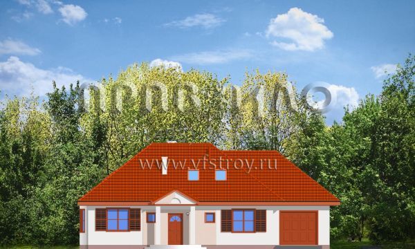 Проект коттеджа с многоскатной крышей S8-161 (Гаргамель с Гаражом)