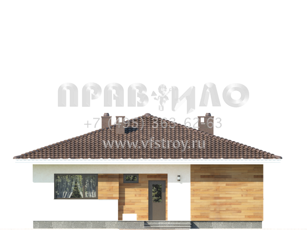 Проект одноэтажного дома из газобетона S7-111 (3-43)