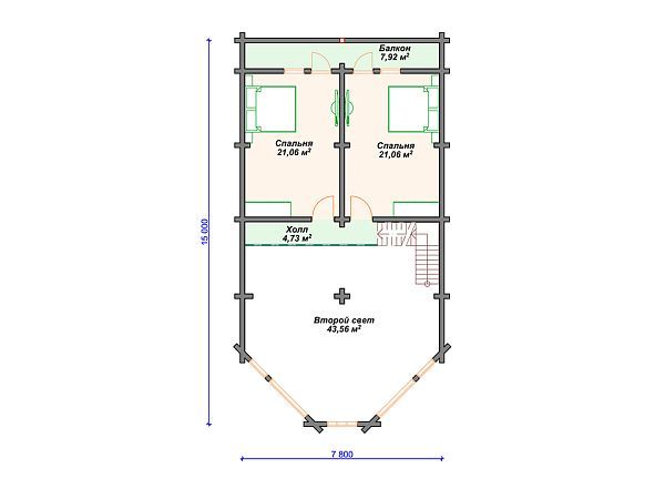 Проект деревянного дома с 3 спальнями и гаражом S4-239 (ДС-170)