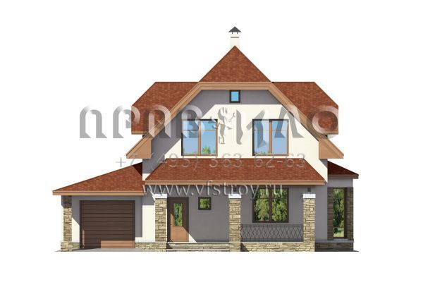 Проект экономичного загородного дома с гаражом S7-165 (3-20b)