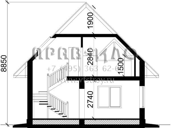 Экономичный дом с шатровой кровлей S7-99 (3-13)