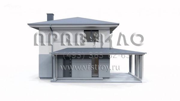 Проект современного двухэтажного дома с четырехскатной крышей S3-118-5 (Z438 el)