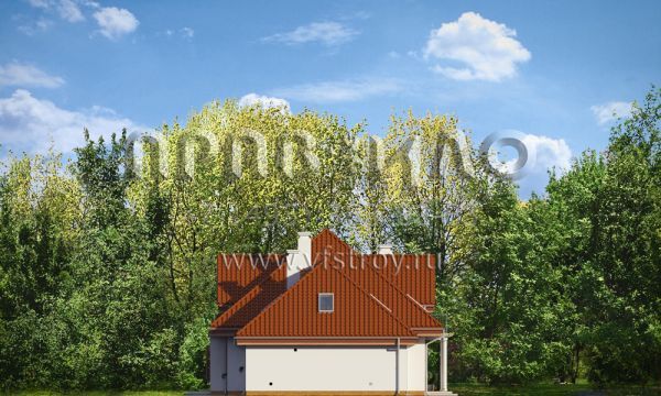 Проект дома с балконом над крыльцом S8-280-1 (Офелия)