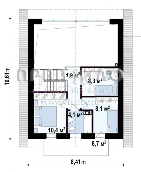 Проект современного мансардного дома с оригинальным дизайном S3-104-2 (Z440)