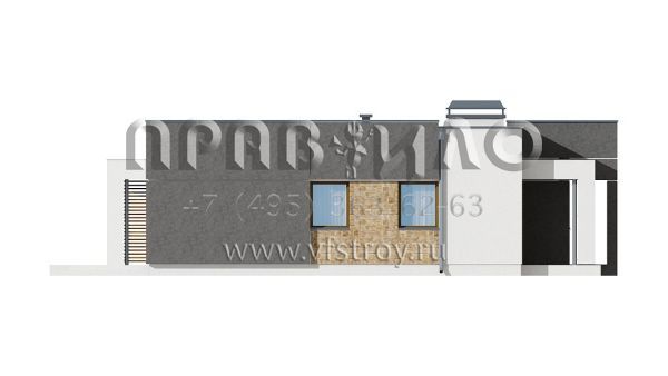 Бунгало с плоской крышей в стиле хай тек S3-86 (Zx105)