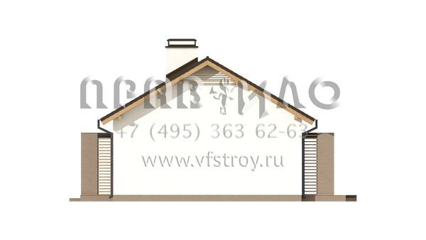 Проект одноэтажного дачного дома с оригинальной террасой S3-80-2 (Z255 a)