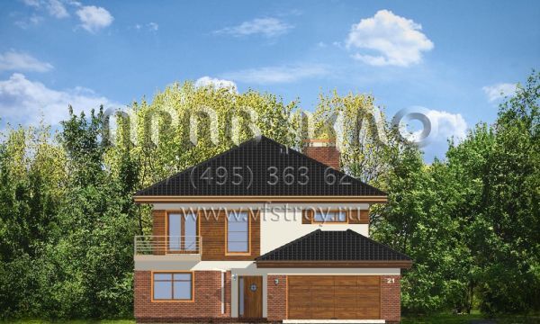 Проект двухэтажного дома с фронтальным гаражом S8-344-2 (Топаз 3)