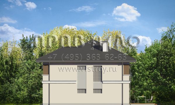 Проект дома из керамоблоков с окнами в пол S8-206-2 (Титан)