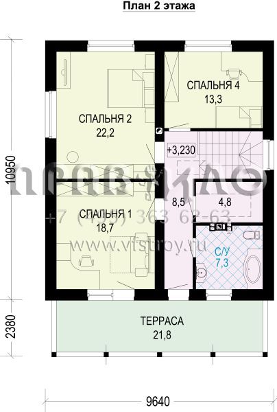 Загородный дом из газобетона с большой террасой на втором этаже S7-168 (3-52а.2)
