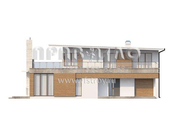 Проект современного загородного дома с широким остеклением  S3-244 (Zx21)