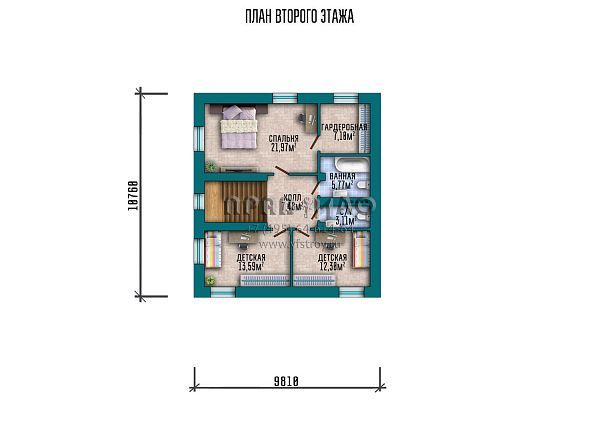 Проект лаконичного двухэтажного дома с пристроенным гаражом S2-189 (203-189-2Г)