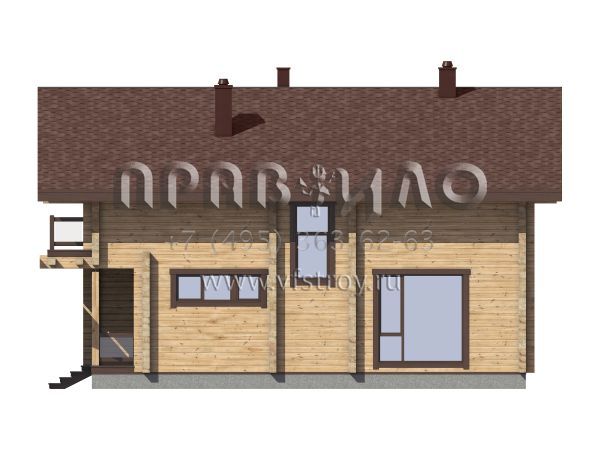 Проект загородного дома из бруса с балконом S7-176 (1-54)