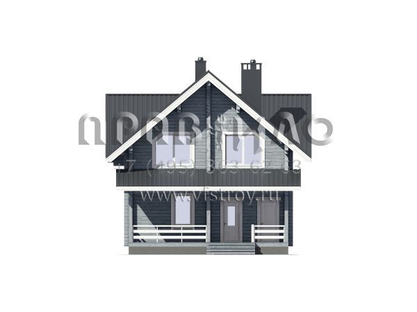 Проект экономичного коттеджа из бруса S7-152 (1-44)