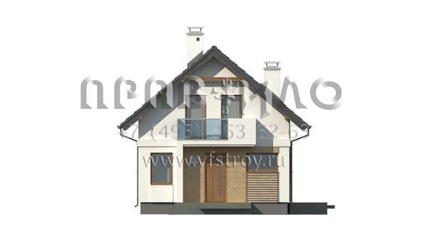 Проект частного одноэтажного дома с мансардой S3-103 (Z177)