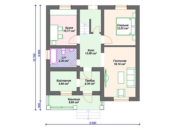 Проект каменного дома S4-129 (К-244)