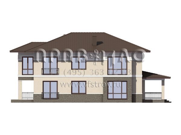 Двухэтажный особняк из газобетона S7-231 (3-17с.1)