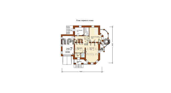 Проект небольшого загородного дома J-232-1K