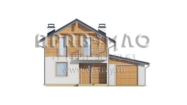 Проект пятикомнатного загородного дома с пристроенным гаражом S3-139-9 (Z38 D GP)