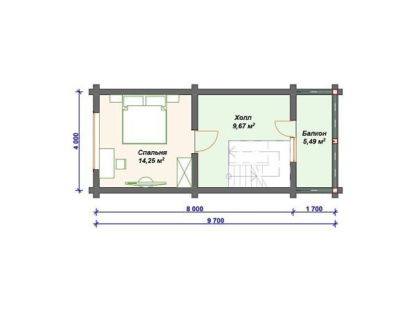 Проект деревянного дома из бревна 8 на 13 м с 3 спальнями S4-210 (ДО-121)