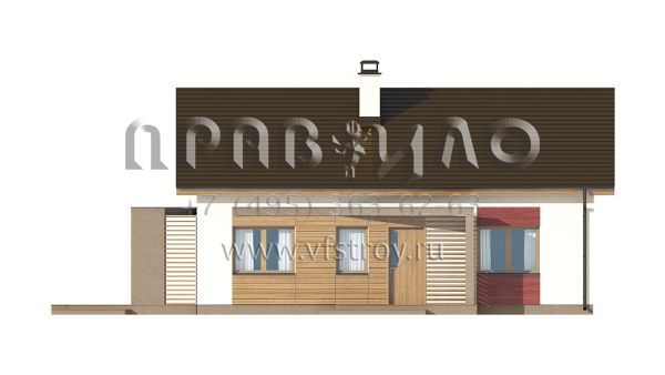 Проект одноэтажного дачного дома с оригинальной террасой S3-80-2 (Z255 a)